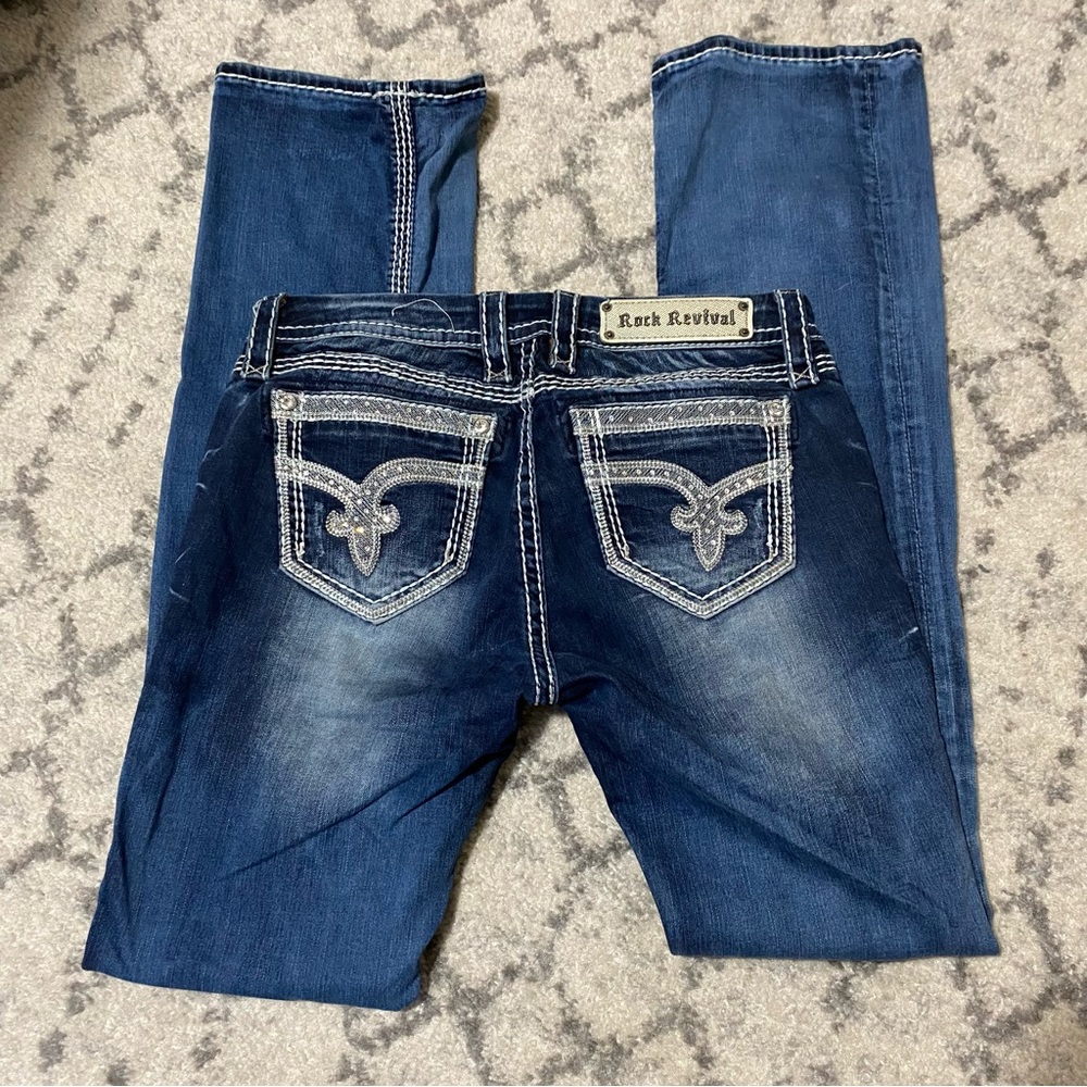 Rock Revival Sherry boot cut bedazzled jeans size 28 women’s